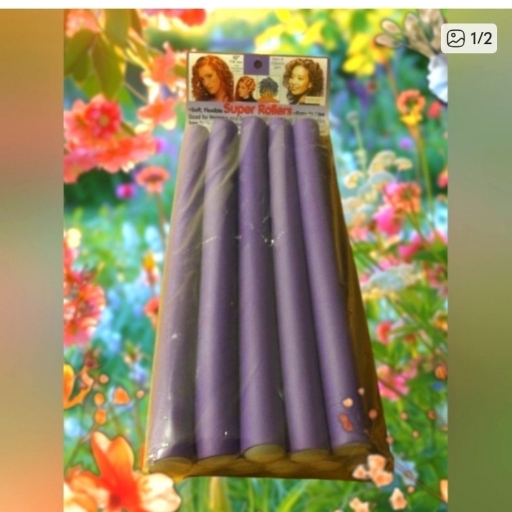 Hair Rollers Soft Flexible Purple Curling New - Picture 3 of 3
